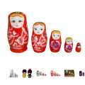 FQ marca matryoshka juguete apilable japonés madera niños personalizados muñecas de anidación